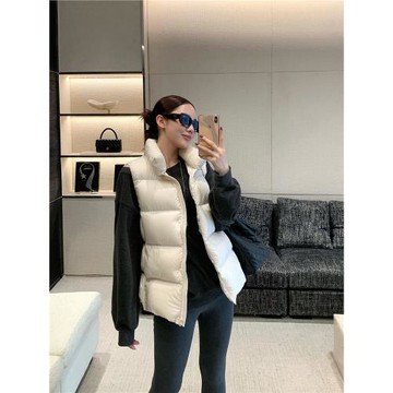 周淼ZHOUMIAO 三星安心90白鴨絨紅外升溫發熱羽絨馬甲保暖外套女