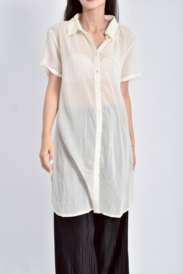 (L) prefer棉質純棉條紋黃色洋裝