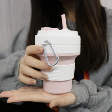 折疊杯運動旅行便攜硅膠伸縮杯水杯密封防漏咖啡杯戶外