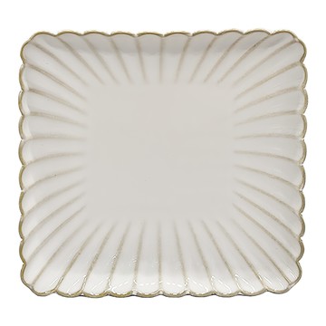 Ciao Li 僑俐餐瓷 7菊花正方盤 (白) 陶瓷盤  25 x 25 x 3.5cm  1個