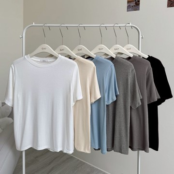 【Fee隔日到貨6色】正韓圓領超彈力素色長版T恤短袖上衣🔥韓系百搭上衣 圓領上衣 素色上衣 T恤 素T GAT 韓國