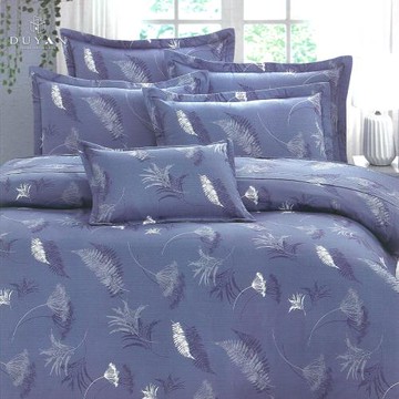 【DUYAN 竹漾】40支精梳棉六件式兩用被床罩組 潮汐葉影 台灣製(雙人)