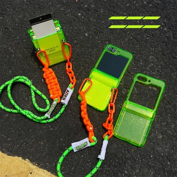 熒光綠斜挎三星zflip7手機殼折疊屏zflip6/5保護套包鉸鏈zflip4防摔殼Flip3個性創意W25Flip時尚女款手提翻蓋