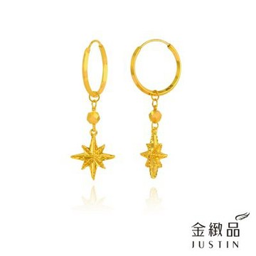 金緻品 黃金垂吊耳環 霧夜繁星 0.55錢 5G工藝