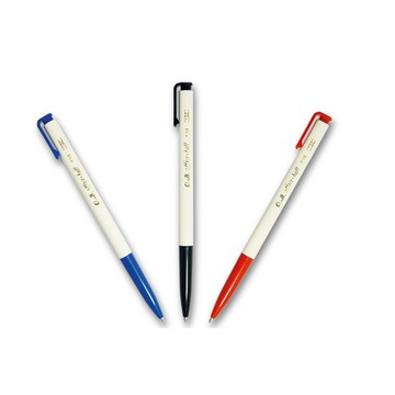【龍品文創】王華OB  OB-100 0.7 白桿自動原子筆-紅-10支