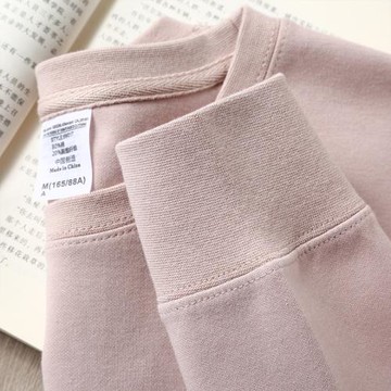 低飽和の藕粉色！ 300g重磅寬松圓領衛衣女純色休閑百搭上衣男秋