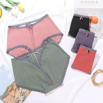 女士性感後臀鏤空純棉內褲中高腰提臀透氣加大碼底檔三角褲頭【繁星小鎮】P