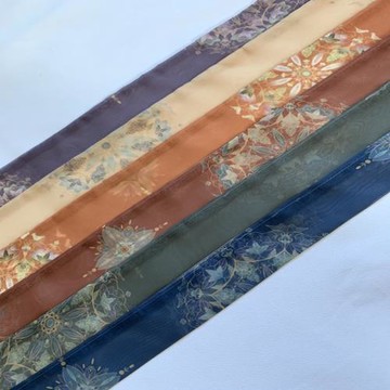 2米3米復原色葡萄與鳥花紋古風漢服發帶蝴蝶結飄帶發飾配飾腰帶