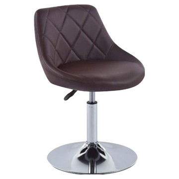 E-home Luke 路克 菱格紋PU皮面可調式多功能圓盤椅  棕色  1個