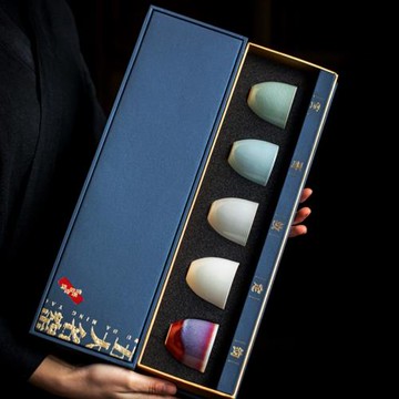 琨德五大名窯陶瓷手工茶杯單杯功夫茶具家用主人杯汝窯建盞品茗杯