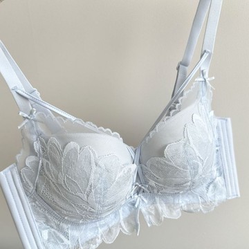 DUYI~夢詩 內衣女法式純慾蕾絲小胸聚攏薄款防下垂收副乳美胸帶文胸罩