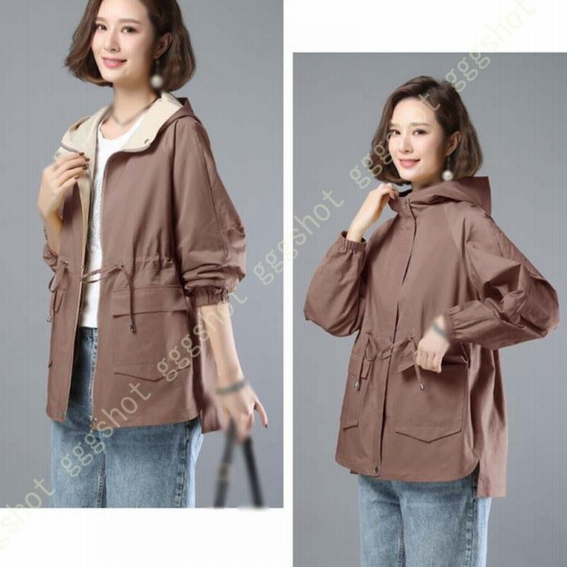 ジャケット トレンチコート 羽織り 上着 コート レディース 春アウター ライトアウター アウター ショートコート 無地 ミディアム丈ジャケット 通販 Lineポイント最大get Lineショッピング