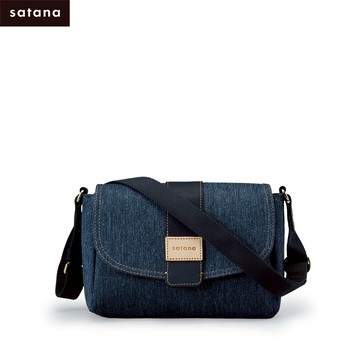 【satana】New Denim 經典馬鞍包-深丹寧藍(SDNN0055-234)｜斜背包 斜跨包 側背包 郵差包