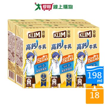 克寧高鈣成長牛乳198ML*6【三入組】【愛買】