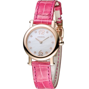 STANDEL 詩丹麗錶  60週年紀念款 頂級真鑽系列(6S1604-321RG-WM)-28mm-白貝皮革【刷卡回饋 分期0利率】【APP下單點數13倍送】
