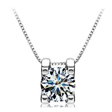 925純銀項鍊 鑲鑽吊墜-極光炫彩時尚大方母親節情人節生日禮物女飾品73fy88【獨家進口】【米蘭精品】