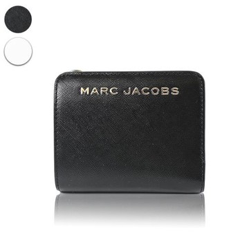 MARC JACOBS 金屬LOGO防刮十字紋釦式短夾-(新款任選)