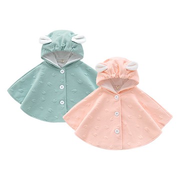 嬰幼兒斗篷 外套 嬰幼兒披風 雙層羊咩咩耳朵寶寶斗篷 春秋款 - 321寶貝屋
