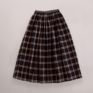 復古磨毛格紋半身裙404914
