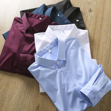 ODM公司貨 外貿男裝工廠剪標尾貨高彈抗皺無痕商務休閑長袖襯衫
