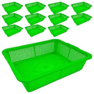 百貨King 320公文林置物籃6件組 PP材質  27 x 23 x 8.5cm  綠色  2組