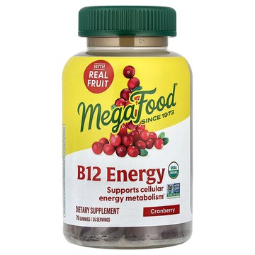 MegaFood, B12 能量，蔓越橘，70 粒軟糖