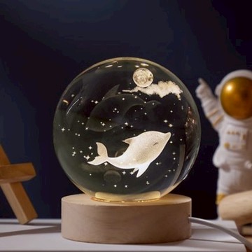 【Full house 幸福時光屋】海豚/宇宙小夜燈/USB燈座/發光水晶球小夜燈-陪你度過每個黑夜！畢業季-聖誕節物耶誕禮物交換禮物/畢業禮物