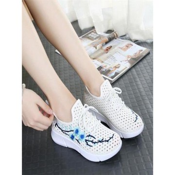 2022新款老北京布鞋運動女網鞋網布鞋百搭時尚刺繡平底運動鞋休閑