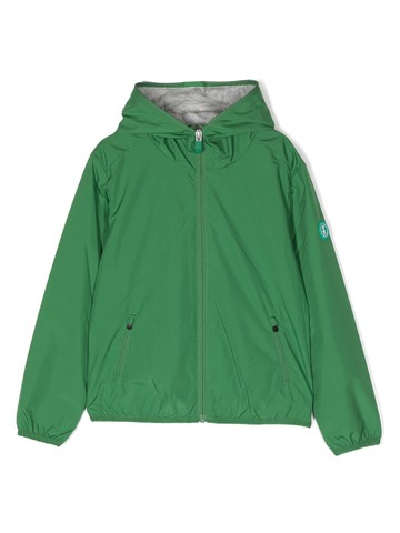 Save The Duck Kids - logo-detail hooded jacket - kids - Recycled Nylon/Recycled Polyester/Cotton - 6 yrs - Green