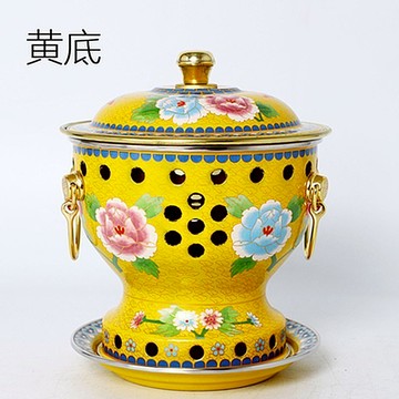 熱銷/免運 琺瑯鍋 牛奶鍋 微壓鍋 燜燒鍋  德國琺瑯微壓湯鍋 家用煮鍋 不粘鍋 燉肉煲湯雙耳燉鍋 景泰藍銅火鍋單人琺瑯環保油銅鍋分餐小火鍋分餐自助商用小銅鍋爐