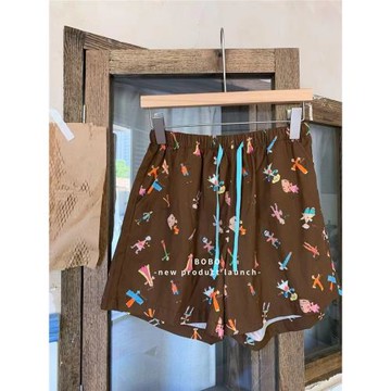 8色 夏日可愛純棉卡通貓咪小狗舒適睡褲短褲可外穿家居褲家居服女