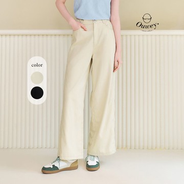 OUWEY歐薇 水洗萊賽爾混紡直筒仿牛仔褲(兩色；S-L)