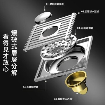 🚀在臺直出 可開統編😊304加厚 不鏽鋼地漏衛生間防臭全銅芯浴室淋浴房下水道洗衣機通用衛生間地漏廁所防臭地漏 洗衣機地漏