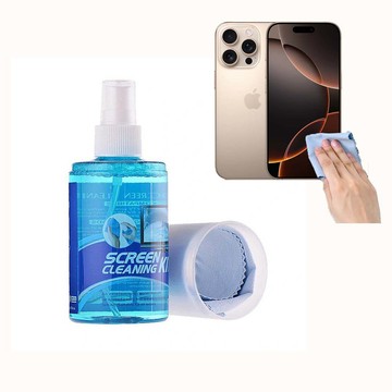 【山水之寶】二合一無酒精液晶螢幕專用噴霧式清潔組200ml（清潔液＋擦拭布）表面活性凝膠清潔液手機平板筆電電視相機電腦鏡子眼鏡車窗