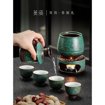 英資日式溫酒器白酒黃酒溫酒壺酒壺家用陶瓷酒杯套裝煮熱清酒酒具