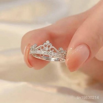🔥限時下殺🔥純銀999 女戒戒指皇冠指環送女朋友情人老婆生日禮物高級戒指女款