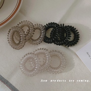 9條裝~漸變色電話線發圈扎頭發皮筋韓國簡約頭繩網紅少女發繩頭飾