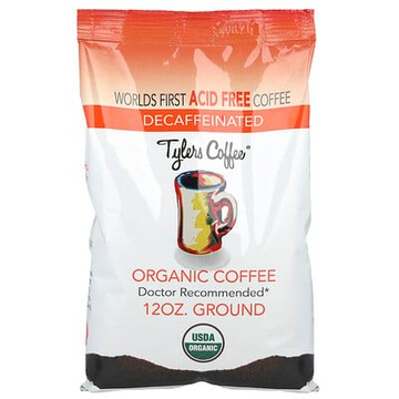 Tylers Coffees, 有機咖啡，脫因，研磨，12 盎司