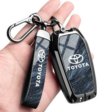 【新款下殺】Toyota豐田鋅合金石紋鑰匙套 CHR RAV4 CROSS ALTIS Camry 鑰匙圈 高檔鑰匙套扣