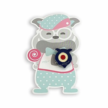 Candies 大眼怪胸針(藍+紅)