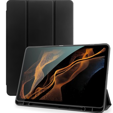 Rorantec 矽膠鉛筆收納智慧保護套平板電腦保護套  黑色  1個  Galaxy Tab S9/S9 FE