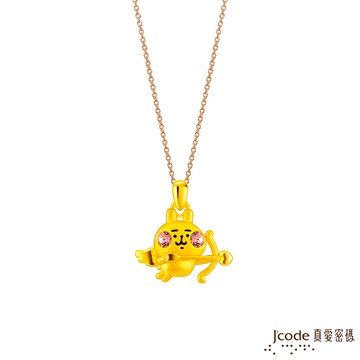 J’code真愛密碼金飾 卡娜赫拉的小動物-邱比特粉紅兔兔硬金墜子 送項鍊