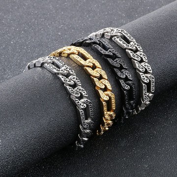 STEEL鋼手鍊。簡約雕花 | KA