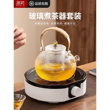蒸煮茶壺電陶爐加熱玻璃燒水壺家用茶具新款圍爐煮茶器套裝養生壺