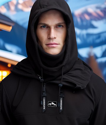 Superdry Unisex Ski Facemask Snood Black Size: 1SIZE