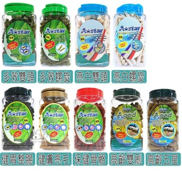 A-Star 潔牙骨 家庭號 1.1kg 全齡犬 多效雙頭/口氣清新/高齡犬/多效/亮白/空心系列 多種尺寸