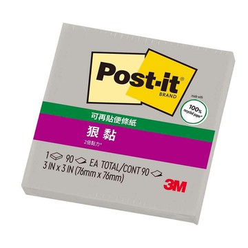 3M 狠黏 便利貼 淺灰 76x76mm 12個/包 654-1SSPG