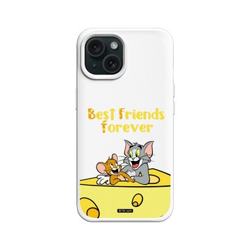 iPhone 15 SolidX 白 - 湯姆貓與傑利鼠 Tom and Jerry - Best friends