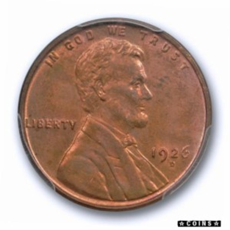 アンティークコイン 1926 D 1C Lincoln Wheat Cent PCGS MS 64 RB