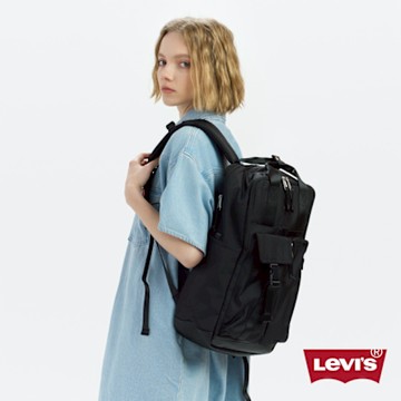 Levis 男女同款 手提、後背兩用背包 / 字母Logo浮雕 黑